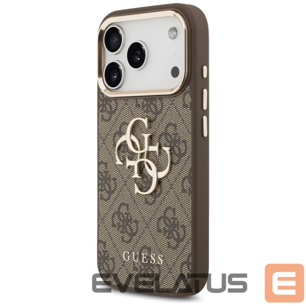 Kitos prekės Guess Guess 4G Big 4G Classic Logo Case for iPhone 17 Pro - Brown and Gold