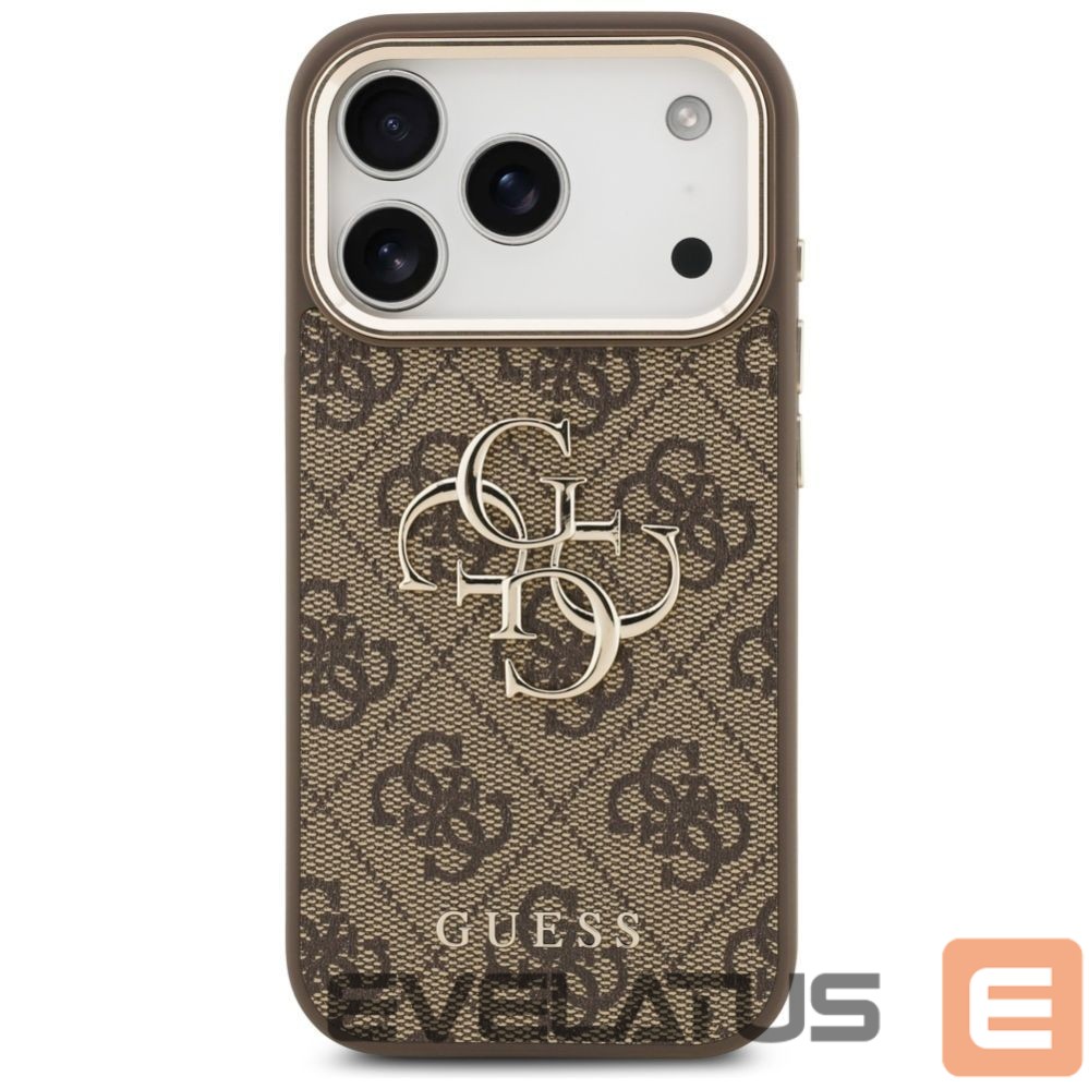 Kitos prekės Guess Guess 4G Big 4G Classic Logo Case for iPhone 17 Pro - Brown and Gold
