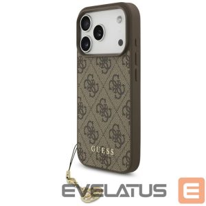 Kitos prekės Guess  Guess 4G Charms Collection MagSafe case for iPhone 17 Pro - brown 