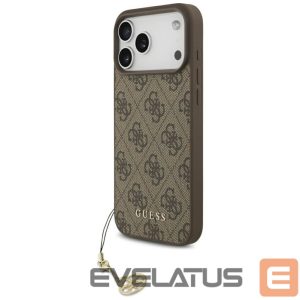 Kitos prekės Guess  Guess 4G Charms Collection MagSafe case for iPhone 17 Pro Max - brown 