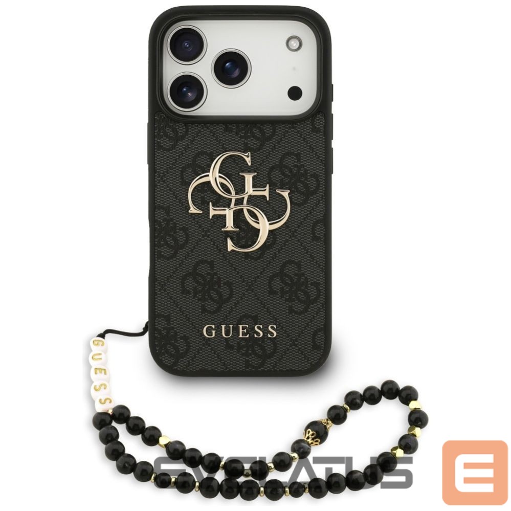 Kitos prekės Guess Guess 4G Strap 4G Classic Logo Case for iPhone 17 Pro - Black