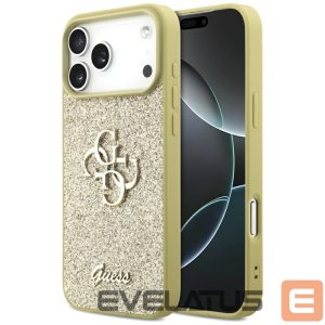 Kitos prekės Guess  Guess Fixed Glitter Big 4G case for iPhone 17 Pro Max - gold 