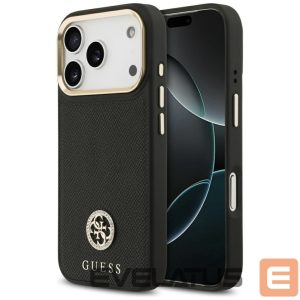Kitos prekės Guess  Guess Grained Strass Logo MagSafe case for iPhone 17 Pro - black 
