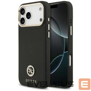 Kitos prekės Guess  Guess Grained Strass Logo MagSafe case for iPhone 17 Pro Max - black 