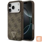Kitos prekės Guess  Guess Leather 4G Triangle Strass MagSafe Case for iPhone 17 Pro - Brown 
