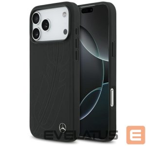 Kitos prekės Mercedes-Benz  Mercedes Leather Large Laurel Leave MagSafe Case for iPhone 17 Pro Max - Black 