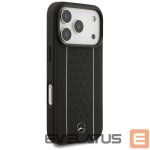 Kitos prekės Mercedes-Benz  Mercedes Leather Star Pattern Stripes MagSafe Case for iPhone 17 Pro - Black 