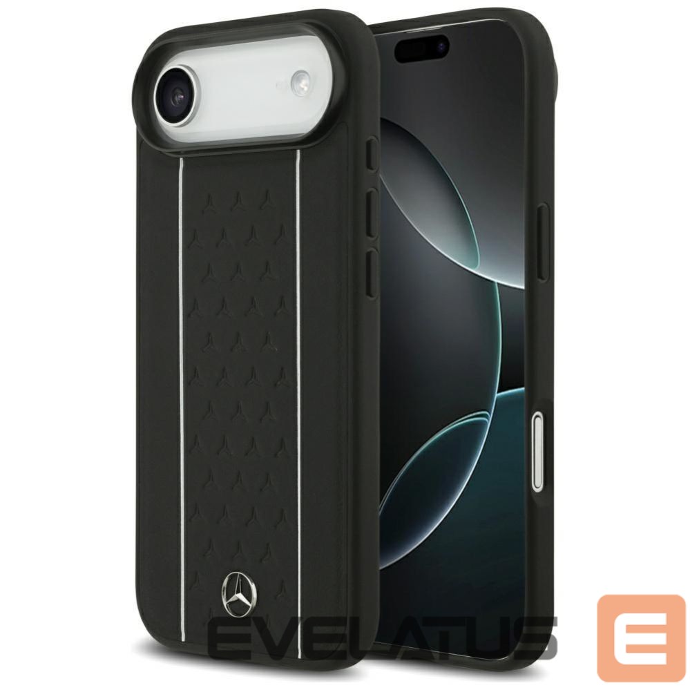 Kitos prekės Mercedes-Benz Mercedes Leather Star Pattern Stripes MagSafe case for iPhone Air - black