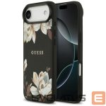 Kitos prekės Guess  Guess Grained Flowers Classic Logo MagSafe case for iPhone Air - black 