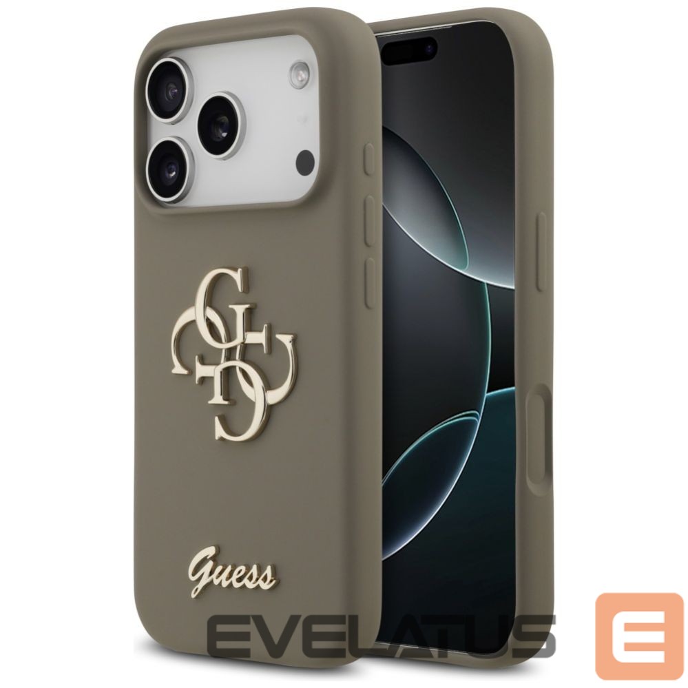 Kitos prekės Guess Guess Silicone Big 4G Script Case for iPhone 17 Pro - Brown
