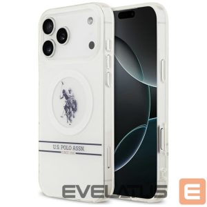 Kitos prekės U.S. Polo PU  US Polo DH and Bottom Stripe Logo MagSafe Case for iPhone 17 Pro Max - White 
