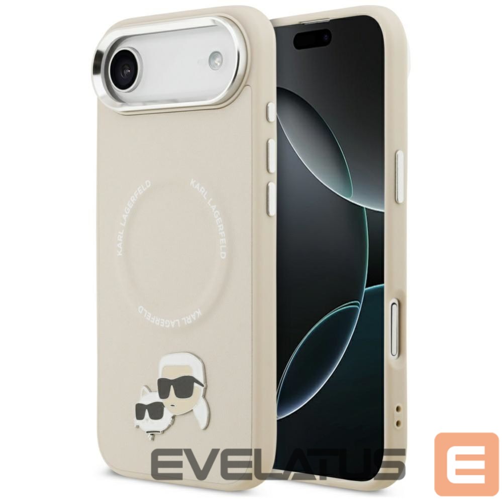 Kitos prekės Karl Lagerfeld Karl Lagerfeld Karl & Choupette Pins MagSafe Case for iPhone Air - Beige