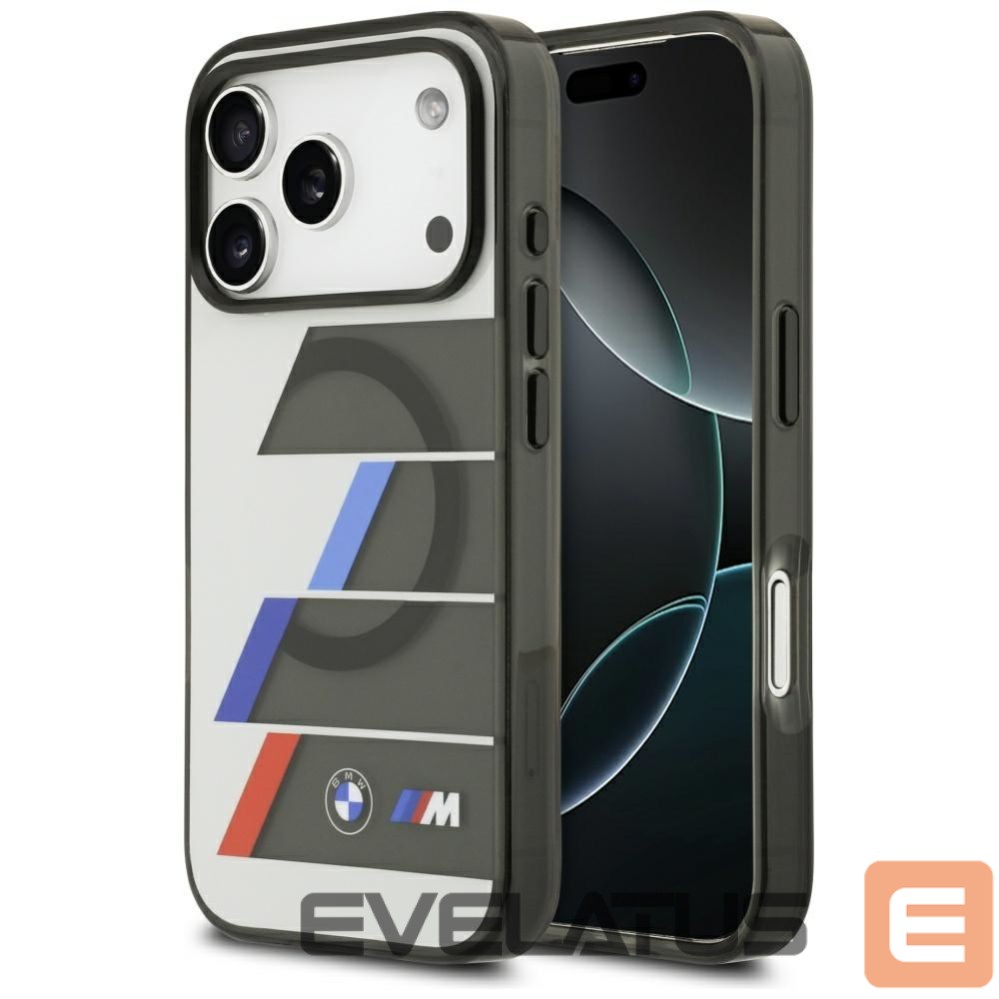 Kitos prekės BMW BMW M IML Metal Buttons Tricolor Lines MagSafe Case for iPhone 17 Pro - Gray