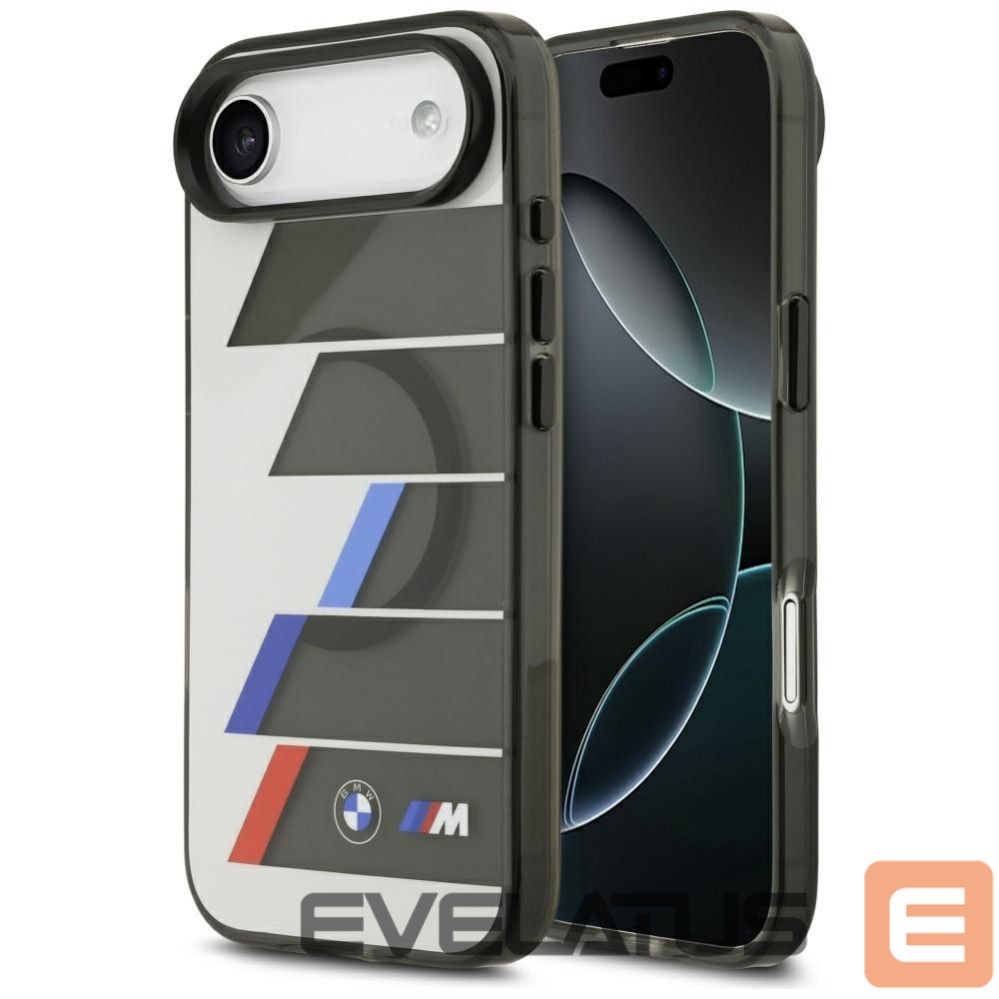 Kitos prekės BMW BMW M IML Metal Buttons Tricolor Lines MagSafe Case for iPhone Air - Gray