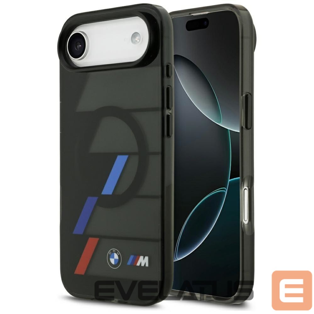 Kitos prekės BMW BMW M IML Metal Buttons Tricolor Lines MagSafe Case for iPhone Air - Black