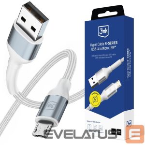 Kitos prekės 3MK  3mk Hyper Cable N-SERIES USB-A / MicroUSB 1m 5V/2.4A 12W / white 