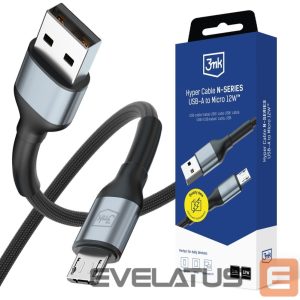 Kitos prekės 3MK  3mk Hyper Cable N-SERIES USB-A / MicroUSB 1m 5V/2.4A 12W / black 