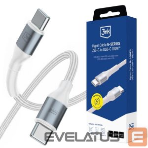 Kitos prekės 3MK  3mk Hyper Cable 3mk Hyper Cable N-SERIES USB-C / USB-C 1m 20V/5A 100W / white 