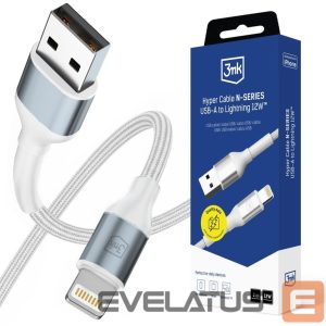 Kitos prekės 3MK  3mk 3mk Cable 3mk Hyper Cable N-SERIES USB-A / Lightning 2m 5V/2.4A 12W / white 