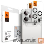 Kitos prekės Spigen  Spigen Optik Pro GLAS.TR ”EZ FIT” Camera Cover 2-pack for iPhone 16 Pro / Max / 17 Pro / Max - Silver 