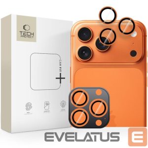 Kitos prekės Tech-Protect  Tech-Protect Camring Fit+ Camera Cover for iPhone 14 Pro / Max / 15 Pro / Max / 16 Pro / Max / 17 Pro / Max - Orange 