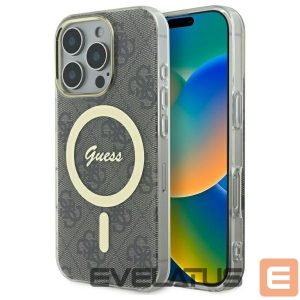 Kitos prekės Guess  Guess IML 4G MagSafe case for iPhone 16 Pro - brown 