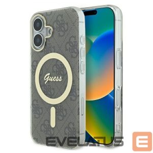 Kitos prekės Guess  IML 4G MagSafe Case for iPhone 16 - Brown 