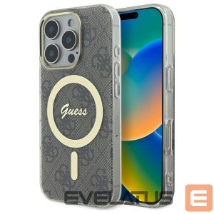 Kitos prekės Guess  Guess IML 4G MagSafe Case for iPhone 16 Pro Max - Brown 