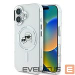 Kitos prekės Karl Lagerfeld  Karl Lagerfeld IML Metal Karl&Choupette Head MagSafe Case for iPhone 16 - White 