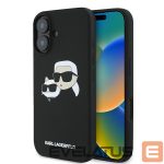 Kitos prekės Karl Lagerfeld  Karl Lagerfeld Silicone Nauble Heads Print MagSafe Case for iPhone 16 - Black 