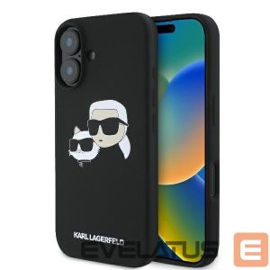 Kitos prekės Karl Lagerfeld  Karl Lagerfeld Silicone Nauble Heads Print MagSafe Case for iPhone 16 - Black 