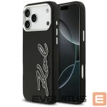 Kitos prekės Karl Lagerfeld  Karl Lagerfeld FW Grained Signature Logo Case for iPhone 17 Pro Max - Black 