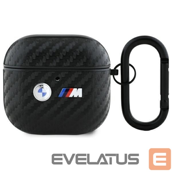 Kitos prekės BMW BMW Carbon Double Metal Logo Case for AirPods 4 - Black