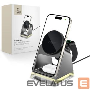 Kitos prekės Tech-Protect  Tech-Protect QI15W-A43 3in1 Wireless Charger with MagSafe for Apple Devices - Black 