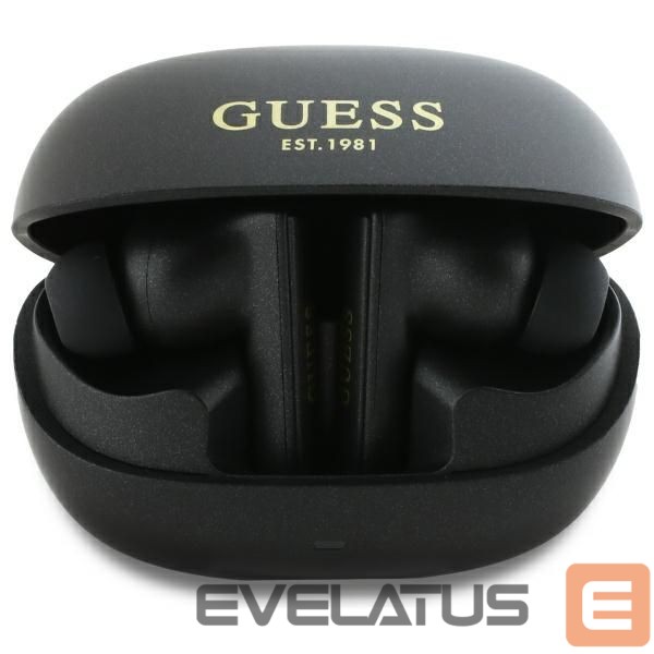 Kitos prekės Guess Guess Bluetooth headphones GUTWST88MCTGK TWS + docking station black/black Capsule Printed Logo