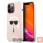 Kitos prekės Karl Lagerfeld  Karl Lagerfeld Silicone Karl`s Head Case for iPhone 13 Pro / 13 6.1" - Light Pink 