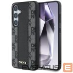 Kitos prekės DKNY  DKNY Leather Checkered Pattern MagSafe Case for Samsung Galaxy S25 Black 