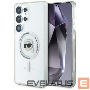 Kitos prekės Karl Lagerfeld  Case Karl Lagerfeld Button Karl Head Printed Logo MagSafe Samsung Galaxy S25 Ultra white 