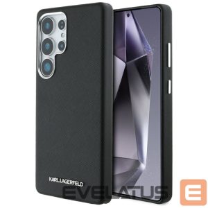 Kitos prekės Karl Lagerfeld  Karl Lagerfeld Saffiano Full Wrapped Elongated Metal Logo MagSafe Case for Samsung Galaxy S25 Ultra - Black 