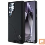 Kitos prekės Mercedes-Benz  Mercedes Leather Curved Stitches Case for Samsung Galaxy S25 Ultra - Black 
