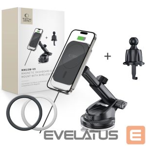 Kitos prekės Tech-Protect  Tech-Protect MM15W-V9 Car Holder with MagSafe for Dashboard and Air Vent 15W - Black 