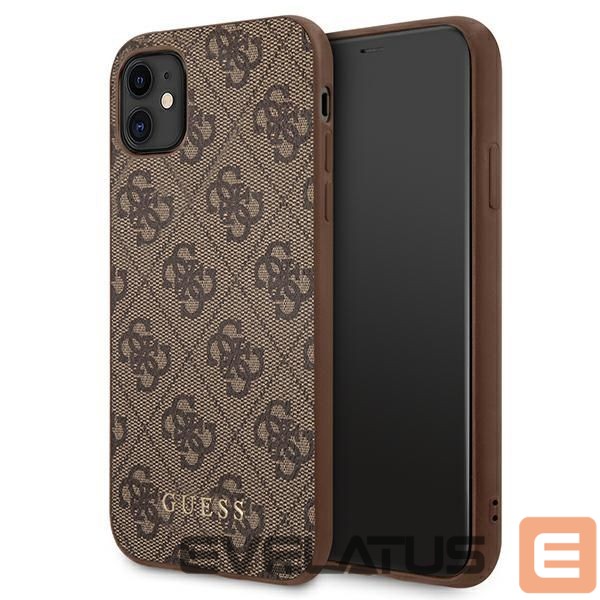 Kitos prekės Guess Guess 4G Metal Gold Logo Case for iPhone 11 / Xr 6.1" - Brown