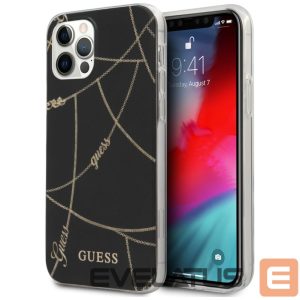 Kitos prekės Guess  Guess Gold Chain Collection iPhone 12 Pro Max 6.7" Case - Black 