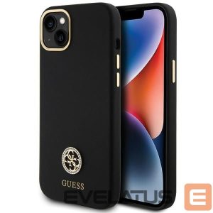 Kitos prekės Guess  Guess Silicone Logo Strass 4G Case for iPhone 15 Plus / 14 Plus 6.7" - Black 