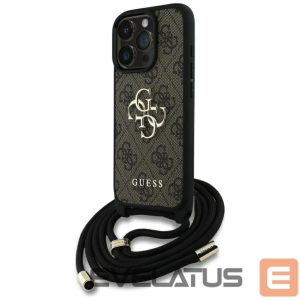 Kitos prekės Guess  Guess 4G Big Logo Cord Stap Crossbody Case for iPhone 16 Pro Max Brown 