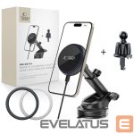 Kitos prekės Tech-Protect  Tech-Protect MM15W-V4 Magnetic MagSafe 15W Car Holder for Cockpit / Windshield / Air Vent - Black 
