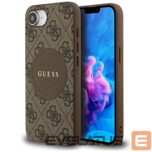 Kitos prekės Guess  Guess 4G Circle Classic Logo MagSafe case for iPhone 16e - brown 