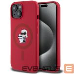 Kitos prekės Karl Lagerfeld  Karl Lagerfeld Silicone Karl&Choupette Heads Ring MagSafe iPhone 15 Case - Red 