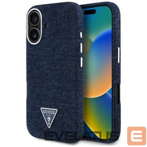 Kitos prekės Guess  Guess Denim Triangle Logo MagSafe iPhone 16 Case - Blue 