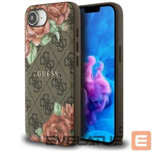 Kitos prekės Guess  Guess 4G Flowers Print MagSafe case for iPhone 16e - brown 